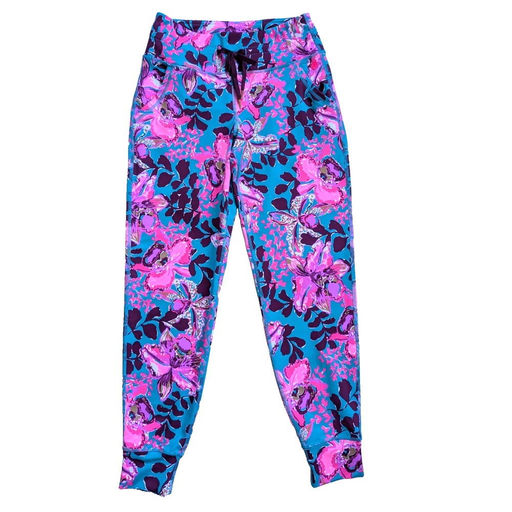 Lilly Pulitzer Luxletic Leggings Womens Size Small Blue Rhapsody Orchid‎ You Not